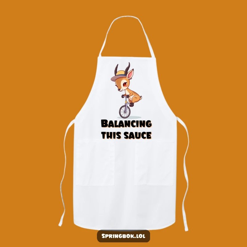 Funny Springbok Unicycle Apron: Cook with Concentrated Joy