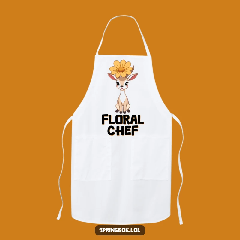 Funny Antelope Garden Apron: Flower Balance Design, Unique Funny Gift