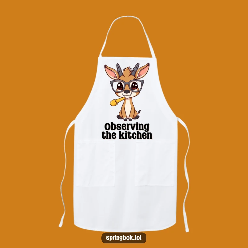 Funny Springbok Glasses Apron: Cook Up Some Laughs in the Kitchen
