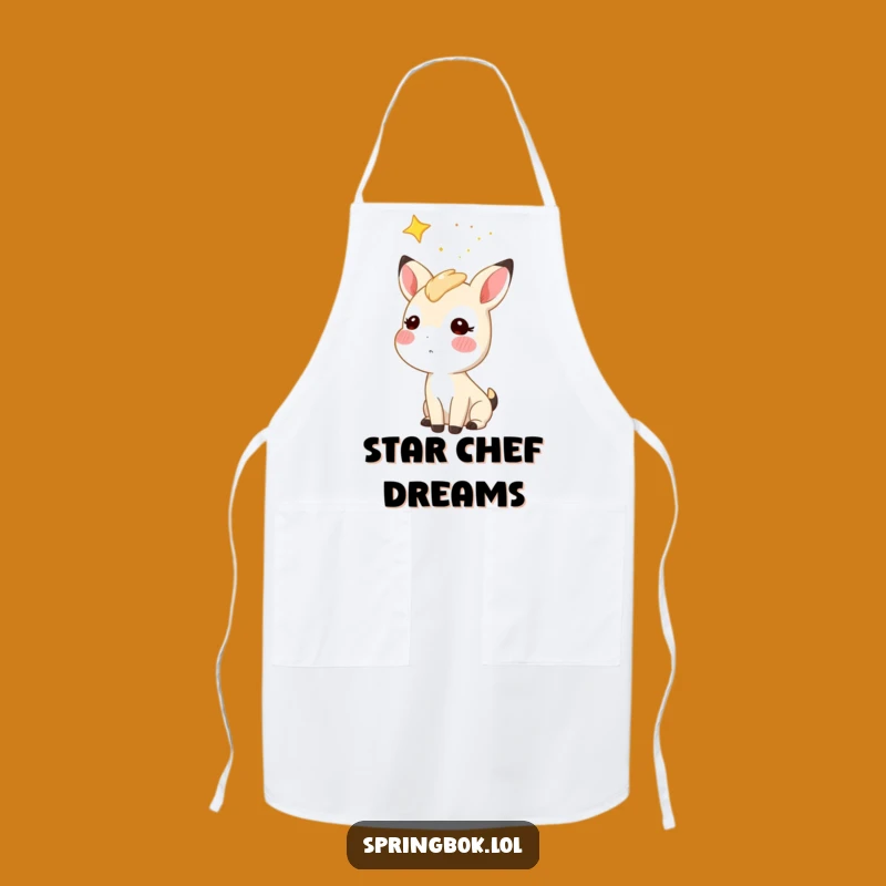 Funny Starry Sky Springbok Apron: Whimsical Kitchen Dreams