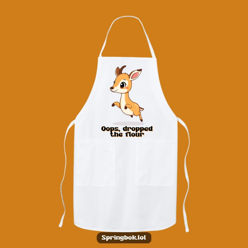 Funny Surprised Hop Springbok Apron: Cook With a Leap of Faith