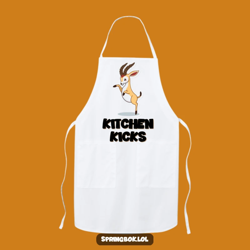 Funny Playful Springbok Apron - Energetic Kitchen Fun