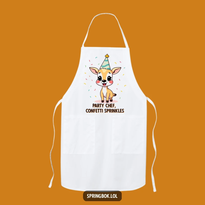 Funny Springbok Chef Apron: Cook Up Laughter with This Hilarious Party Animal Design