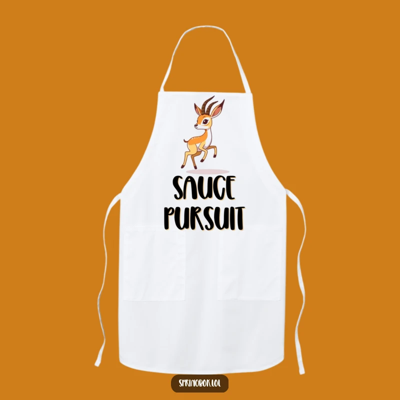 Funny Springbok Shadow Apron: Cook with Playful Spirit