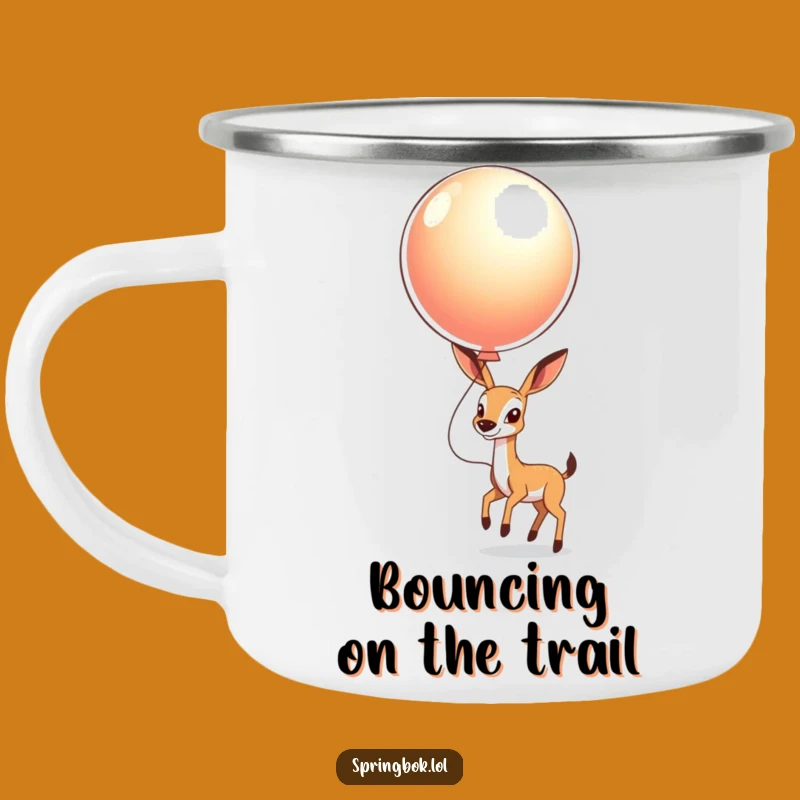 Funny Springbok Balloon Camping Mug: Adventure with a Bounce of Joy
