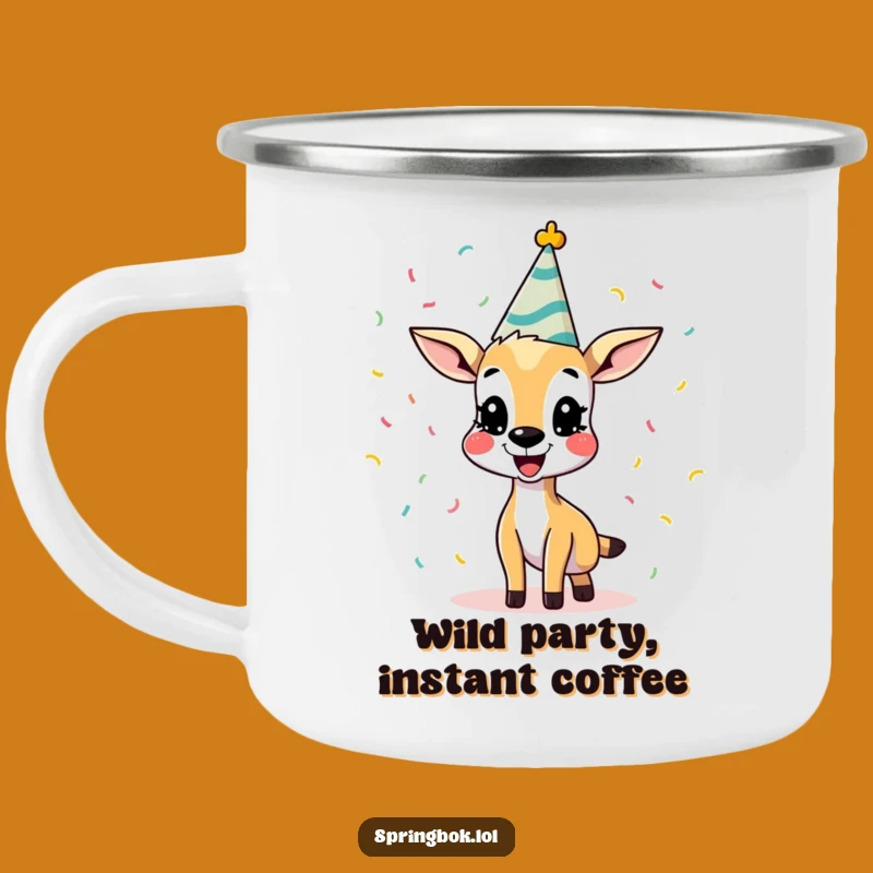 Durable Funny Springbok Camping Mug: Enjoy Your Adventure with This Hilarious Party Design