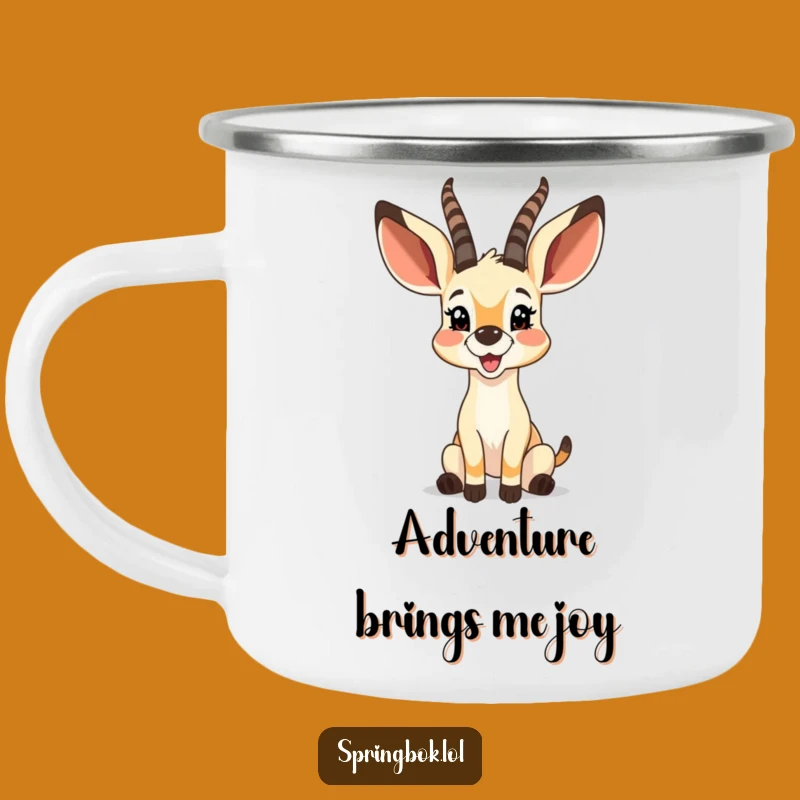 Funny Glee Springbok Camping Mug: Adventure With Happy, Twitching Ears