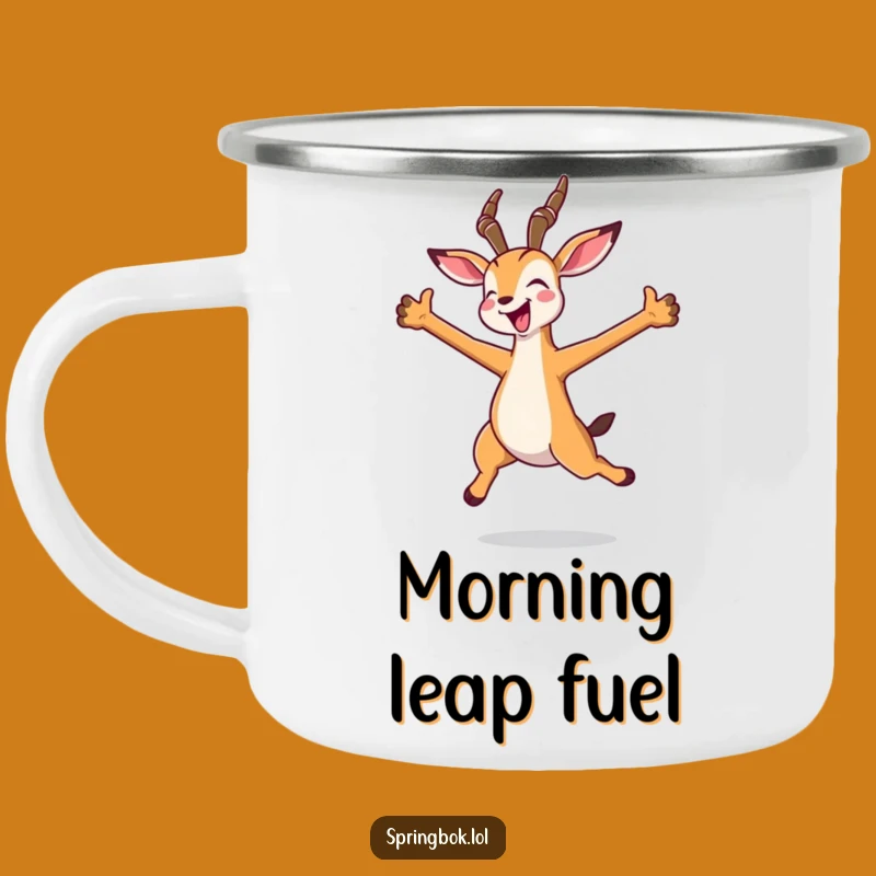 Funny Kawaii Springbok Jump Camping Mug - Outdoor Springbok's Cheerful Drinkware