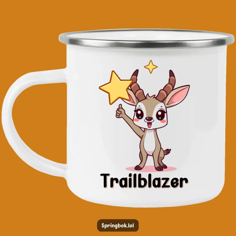 Funny Springbok Star Camping Mug: Outdoor Triumph, Ideal Funny Gift