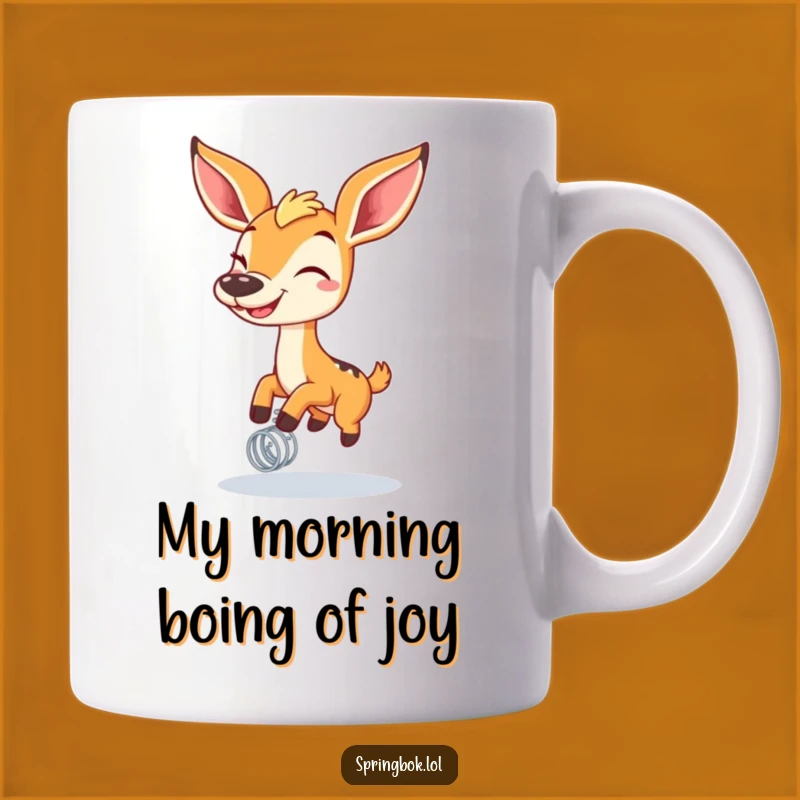 Funny Springbok Spring Mug: Wide Grin Bounce Action, Perfect Funny Animal Gift