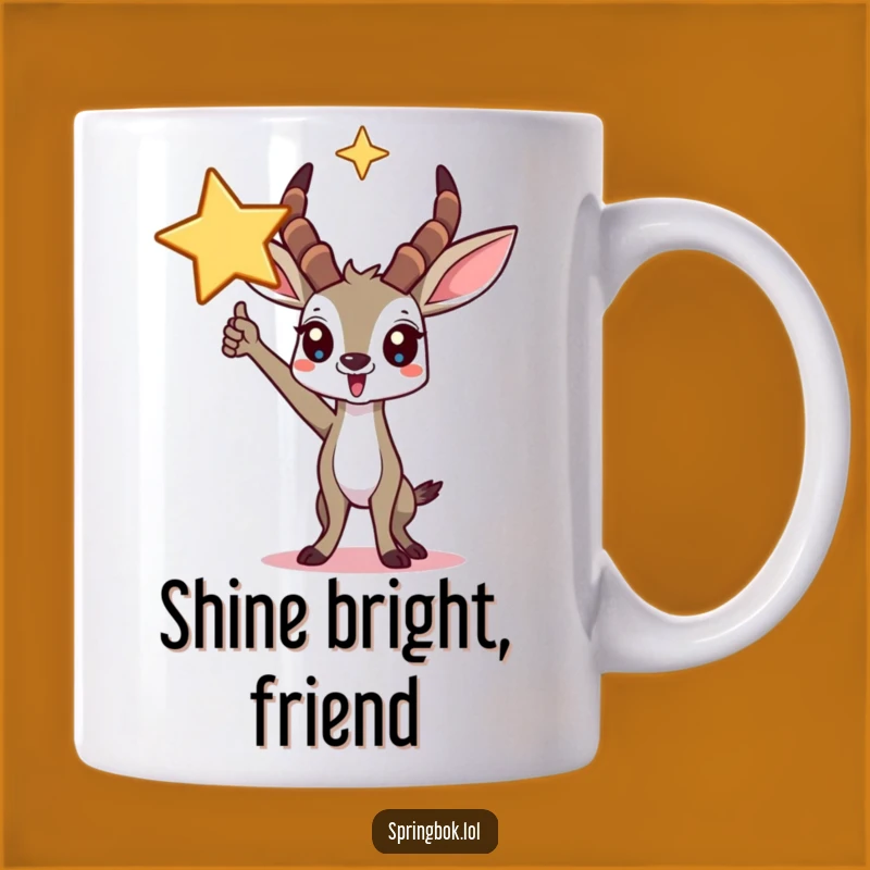 Funny Springbok Star Mug: Triumphant Pose, Perfect Funny Gift