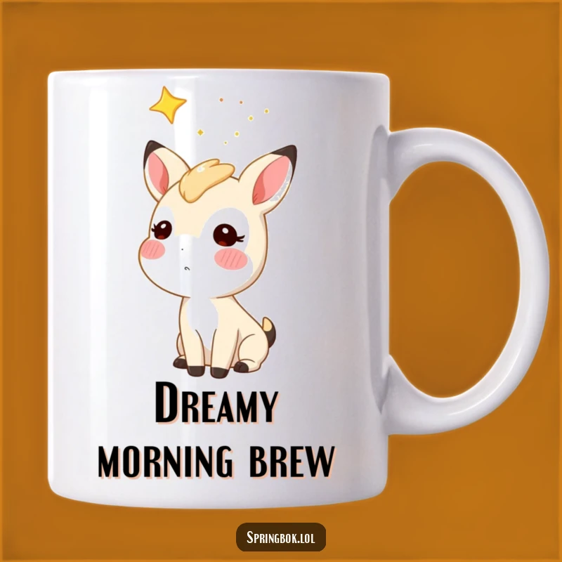 Funny Starry Sky Springbok Mug: Whimsical Dreamer Antelope Gift