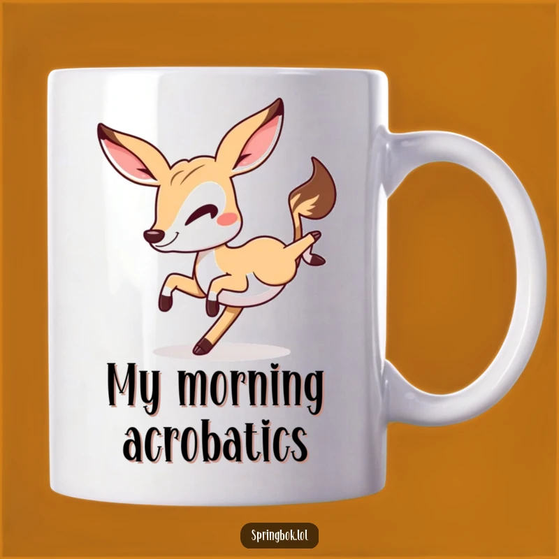 Funny Springbok Cartwheel Mug: A Hilarious Gift for Animal Lovers