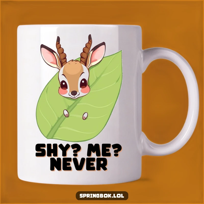 Funny Blushing Antelope Mug: Adorable Peek-a-Boo Wild Animal Coffee Cup, Perfect Funny Gift!