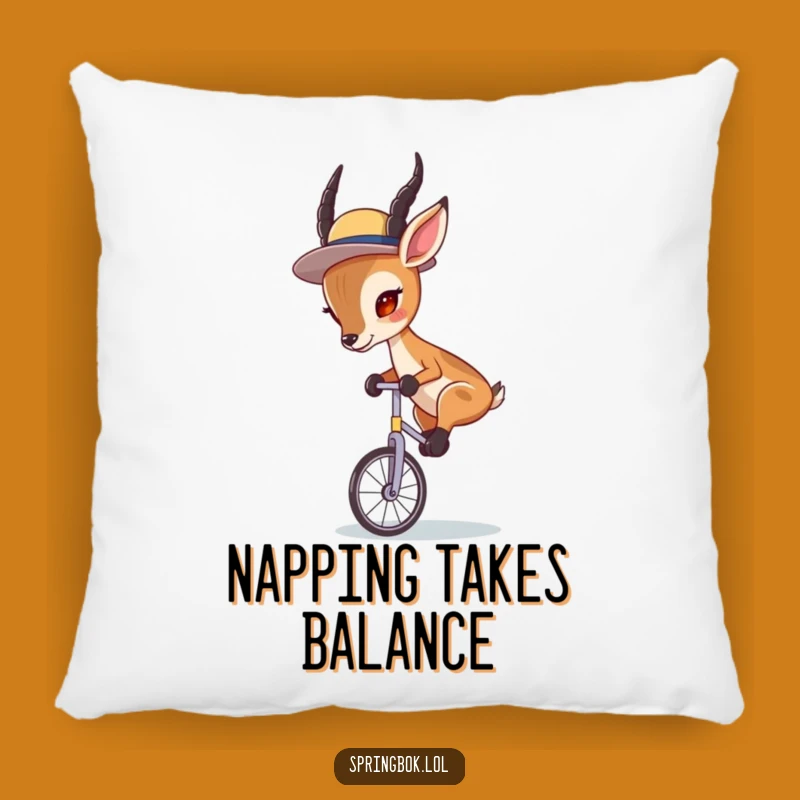 Comfortable Funny Springbok Unicycle Pillow: Dreams of Balance and Fun