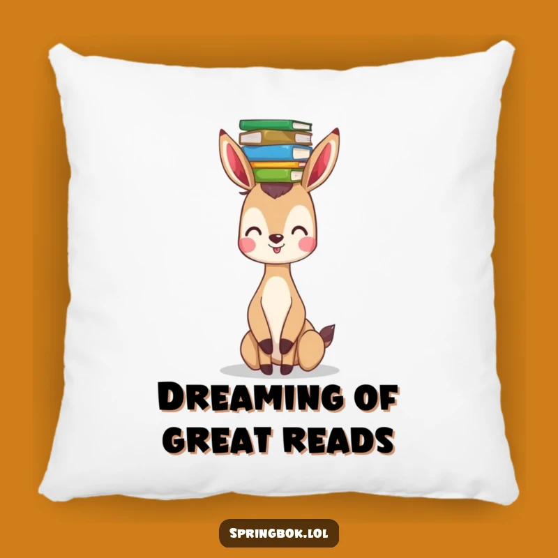 Funny Springbok Pillow: Decorative and Hilarious Cushion for Bookish Comfort and Springbok Fans