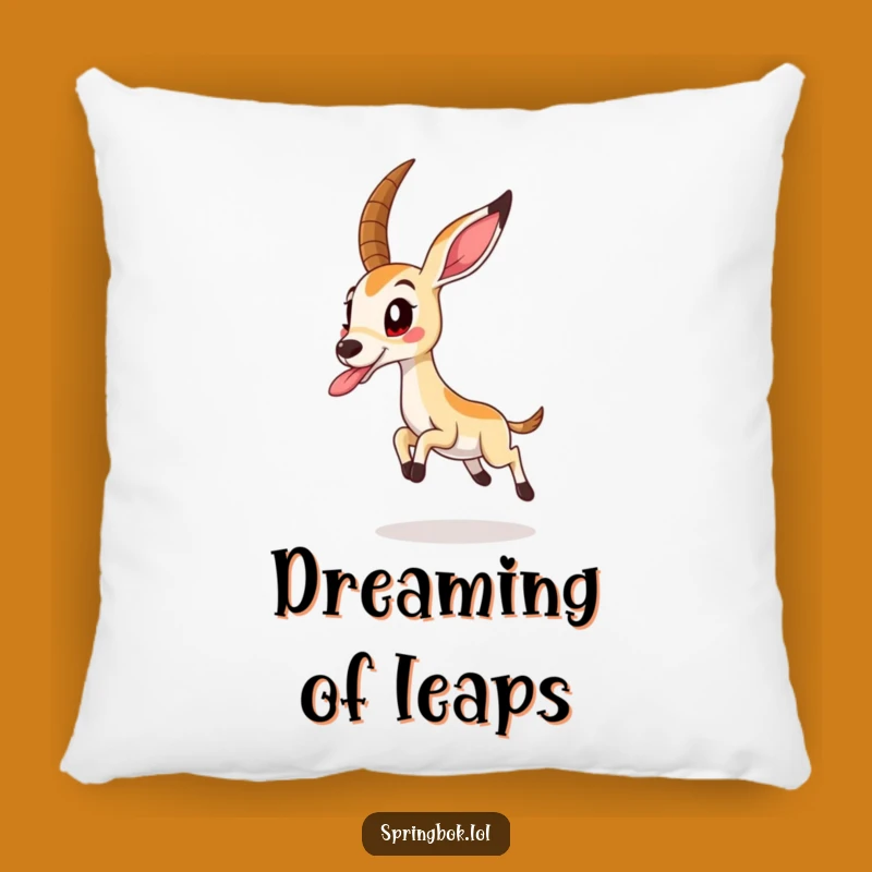 Funny Springbok Tongue Out Pillow: Cozy Up with Playful Vibes