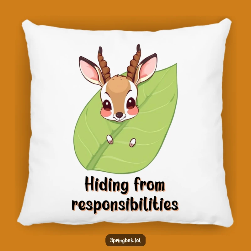 Funny Blushing Antelope Pillow: Cute Peek-a-Boo Wild Animal Cushion, Perfect Funny Gift!