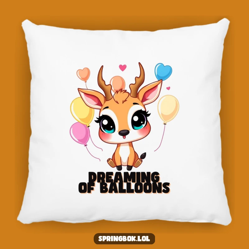 Funny Springbok Balloon Juggler Pillow - Happy Springbok Cushion for Cozy Fun