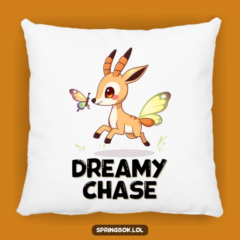 Funny Springbok Butterfly Pillow: Cozy Chase Comfort, Ideal Funny Gift