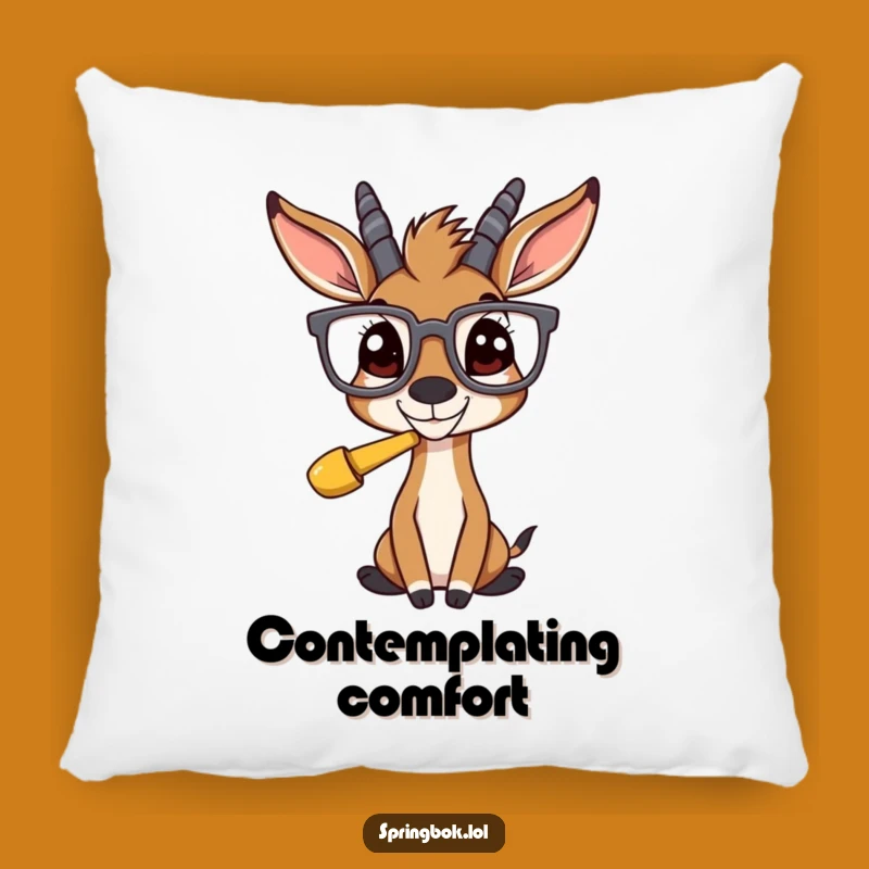 Funny Springbok Glasses Pillow: Comfy and Hilarious Decor Accent