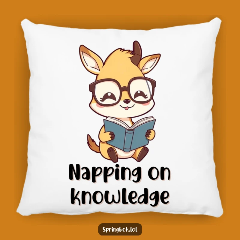 Funny Springbok Glasses Pillow - Comfy Cushion for Humorous Readers