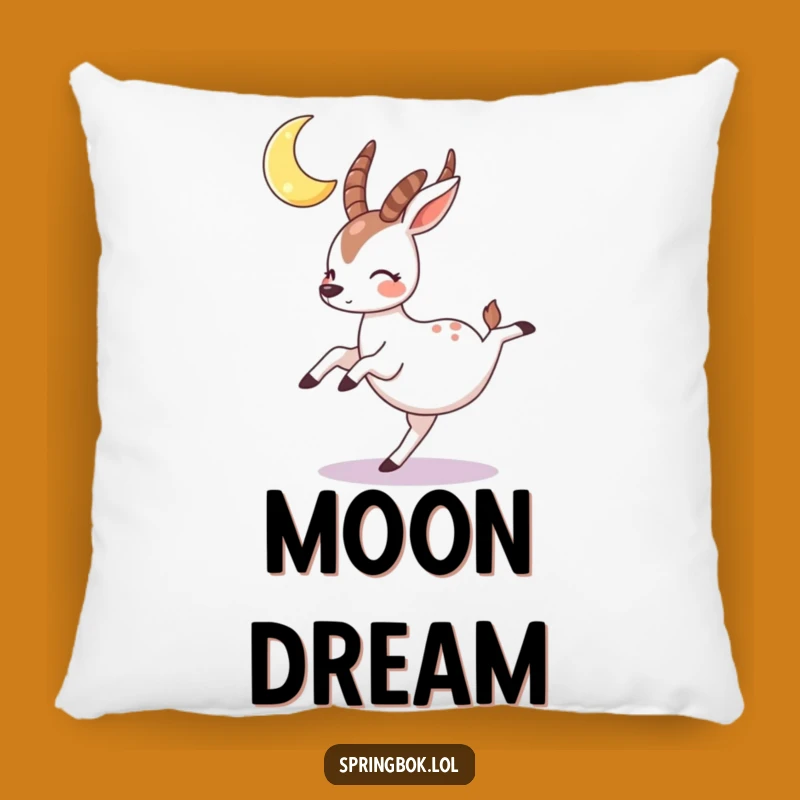 Funny Springbok Moon Pillow: Cozy Night Dreams, Ideal Funny Gift
