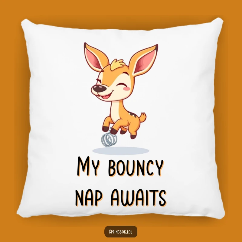Funny Springbok Spring Pillow: Cozy Grinning Accent, Adorable Funny Throw Pillow Gift