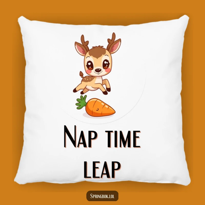 Funny Antelope & Carrot Pillow: Cozy Up with This Whimsical Gift!