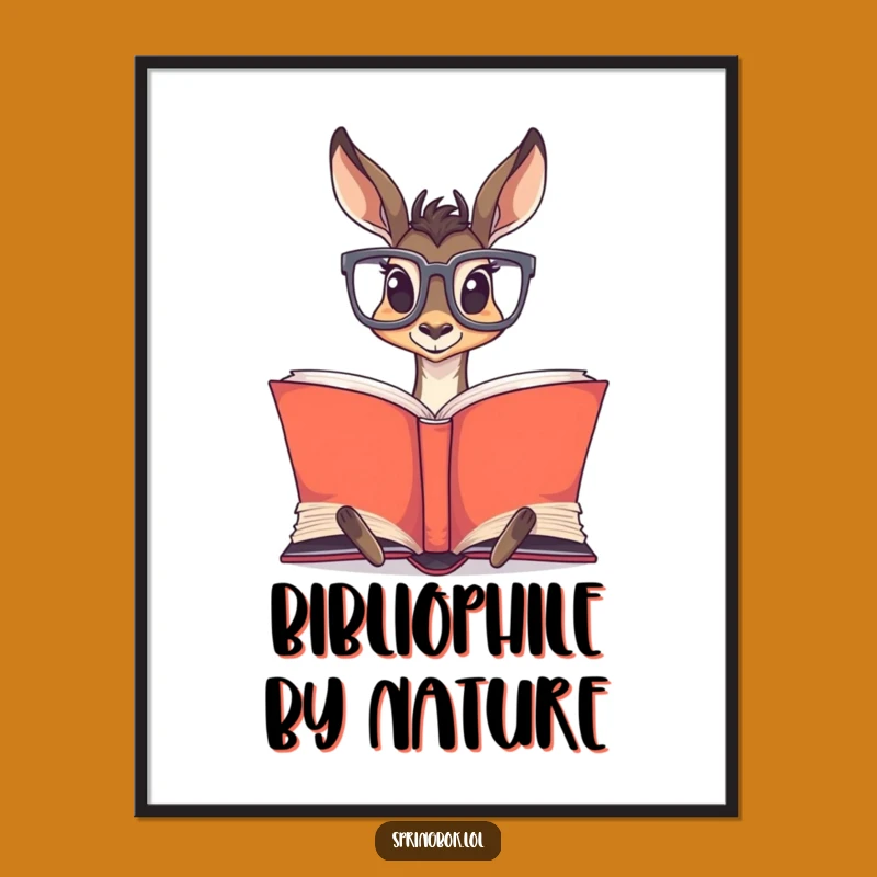 Funny Springbok Glasses Digital Print: Instant Intellectual Charm