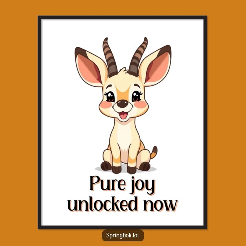 Funny Glee Springbok Digital Art: Joyful Wall Decor for a Happy Vibe