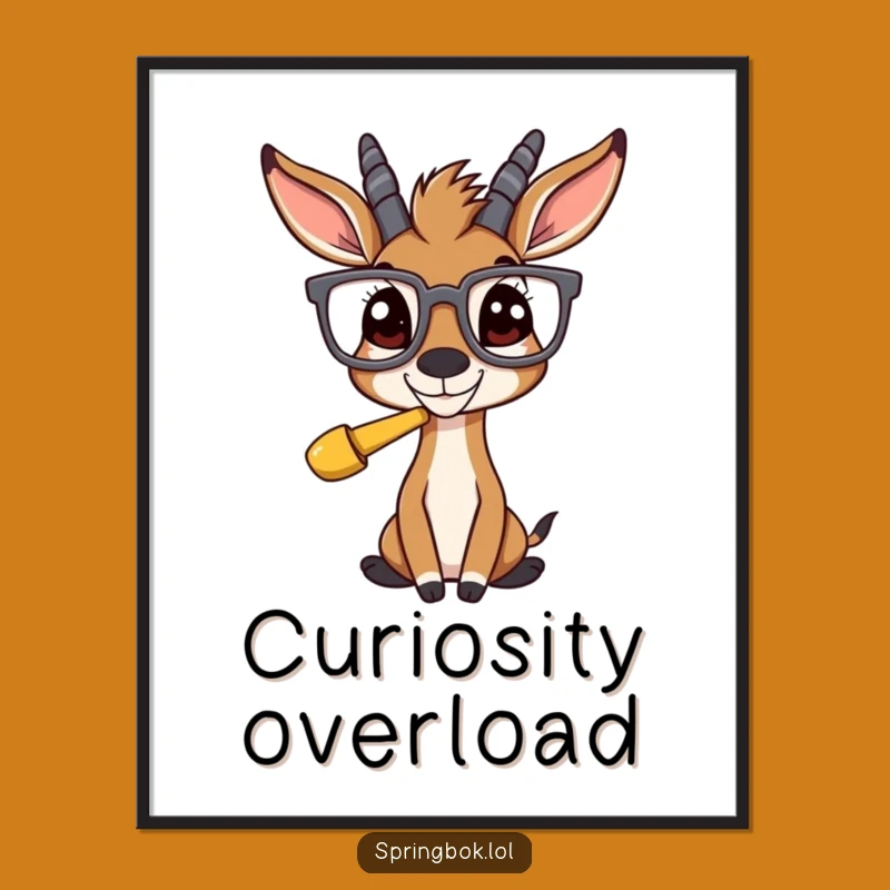 Funny Springbok Glasses Digital Art: Instant Laughs for Your Walls