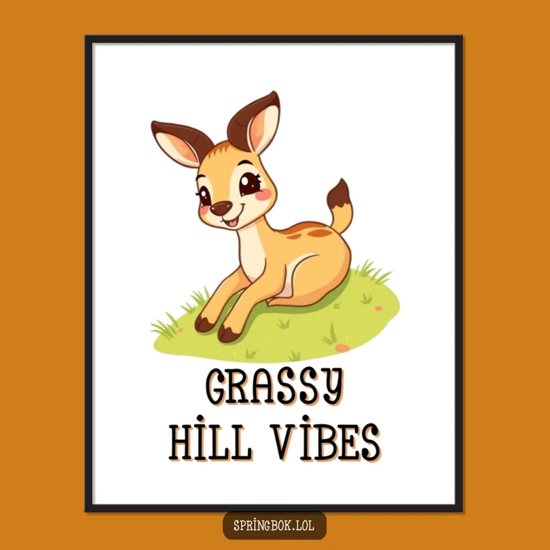 Funny Springbok Hill Slide Digital Art - Silly Springbok's Grinning Download