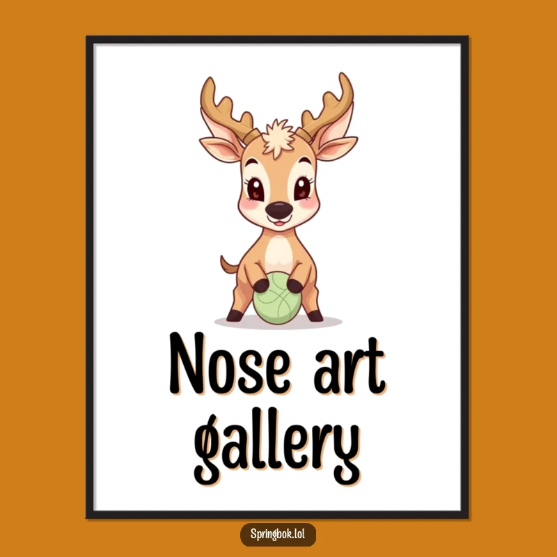 Funny Antelope Ball Nose Digital Art Print - Instant Humor Download