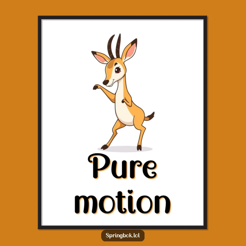 Funny Springbok Dance Digital Art: Download Hilarious Animal Art for Instant Joyful Decor
