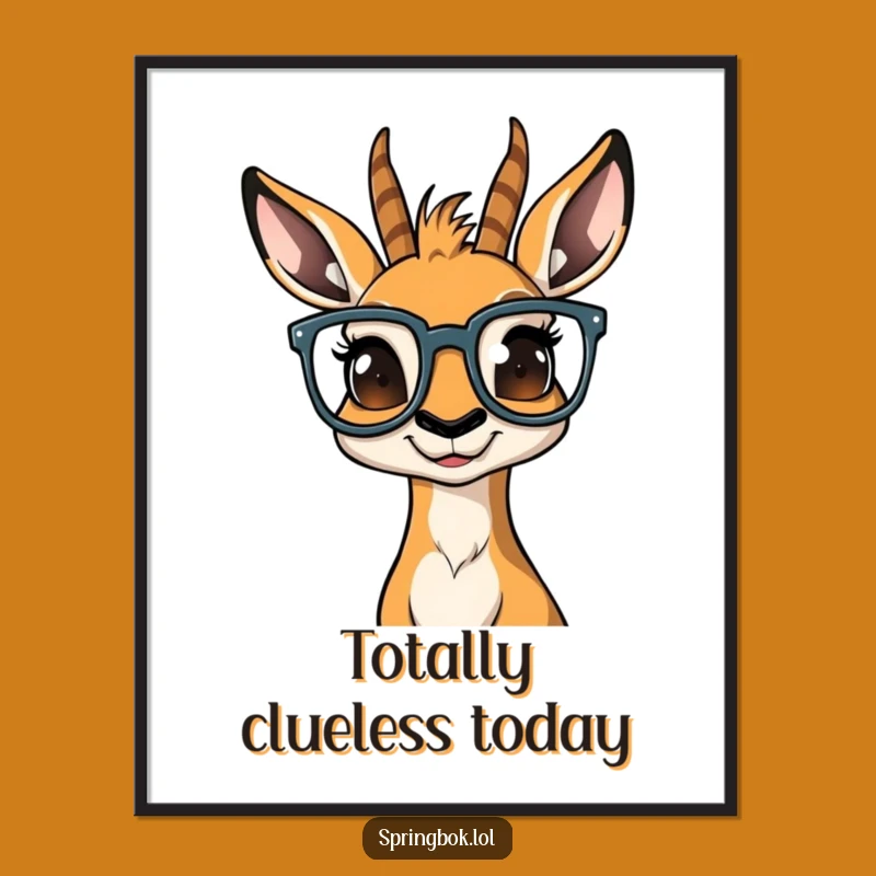 Funny Bewildered Springbok Digital Art: Hilarious Wall Decor for Any Space