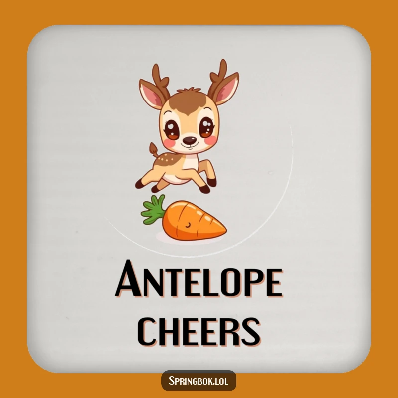 Funny Antelope & Carrot Coaster: Protect Surfaces with This Cheerful Gift!