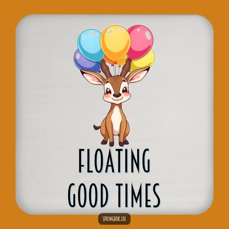 Funny Drink Coaster: Springbok Balloon Balance - Proud Home Accent Gift