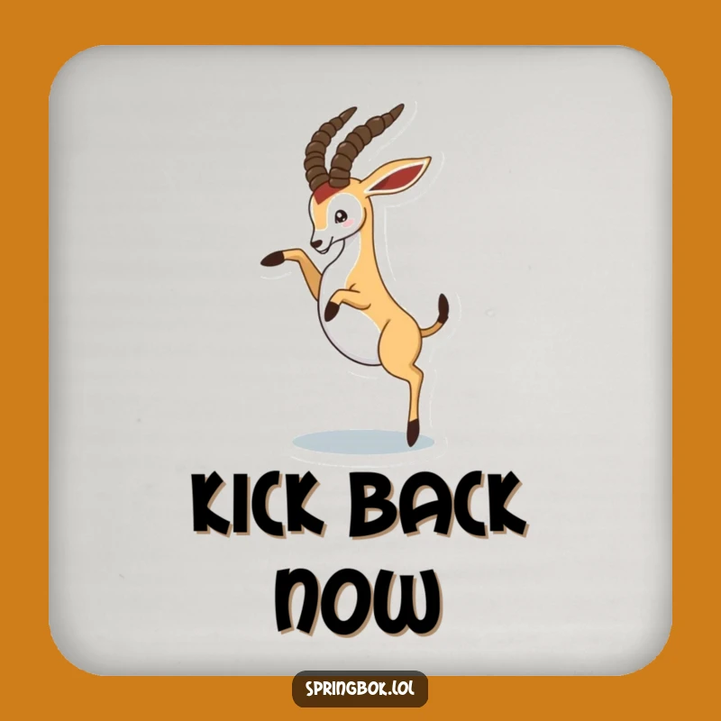 Funny Playful Springbok Coaster Set - Energetic Surface Protection