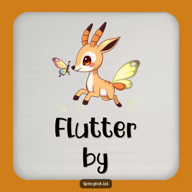 Funny Springbok Butterfly Coasters: Playful Protection, Perfect Funny Gift