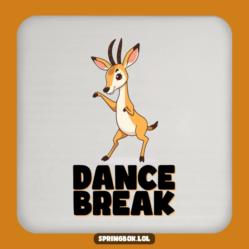 Funny Springbok Drink Coasters: Protect Surfaces with Hilarious Animal Dance Flair