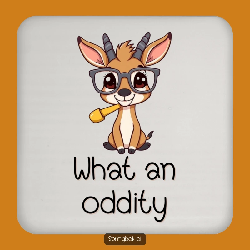 Funny Springbok Glasses Coaster: Protect Surfaces with Humor