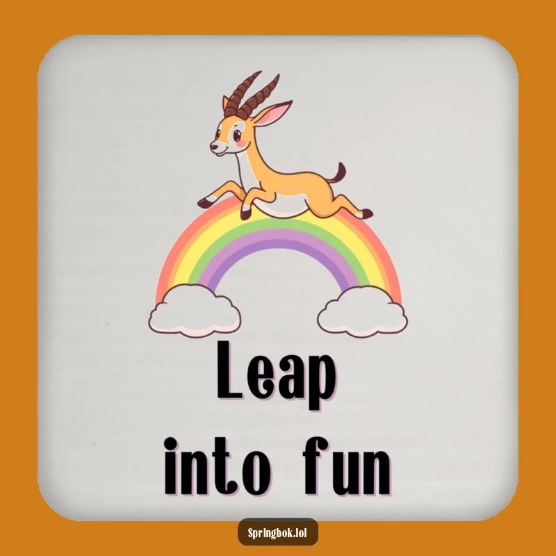 Funny Springbok Rainbow Coaster Set: Protect Surfaces with Whimsical Charm