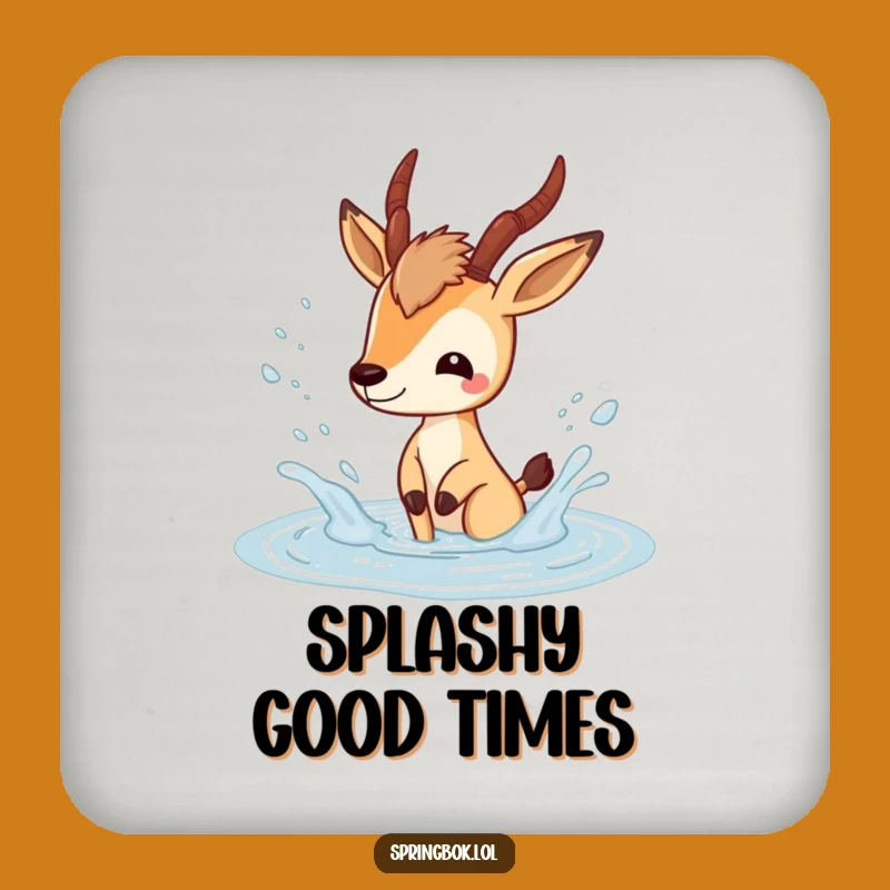 Funny Springbok Splash Coaster: Playful Puddle Decor