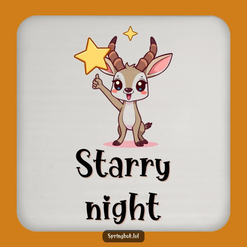 Funny Springbok Star Coasters: Triumphant Table Protection, Perfect Funny Gift