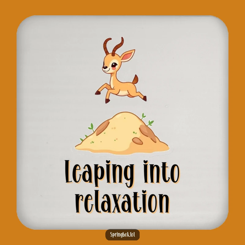 Funny Antelope Leap Coaster: Tiny Joyful Jump Protection, Perfect Funny Drink Accessory Gift