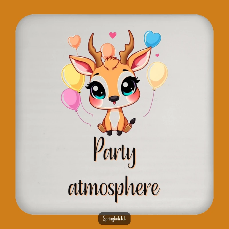 Funny Springbok Balloon Juggler Coaster - Springbok's Joyful Drink Protector