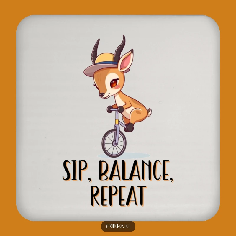 Funny Springbok Unicycle Coasters: Keep Surfaces Safe with Style