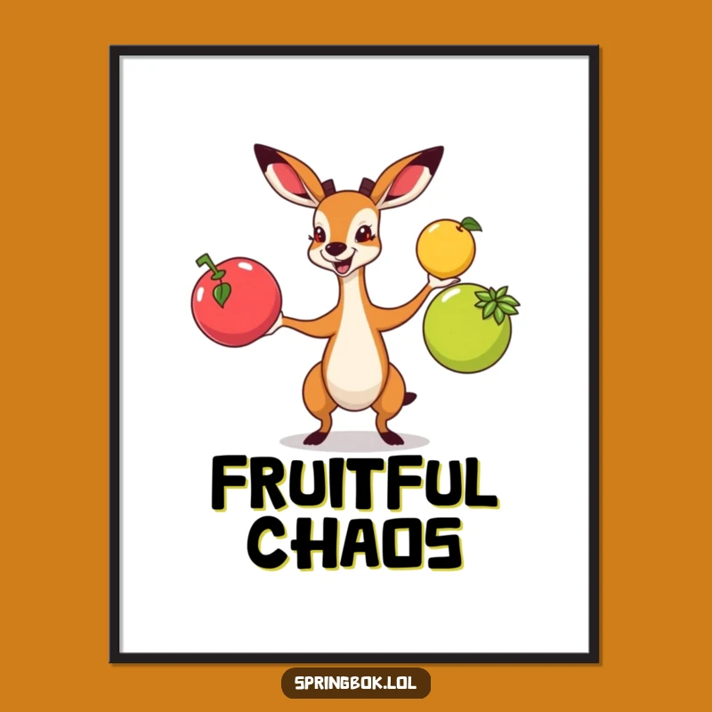 Funny Springbok Juggling Poster: Vibrant Art for Your Walls