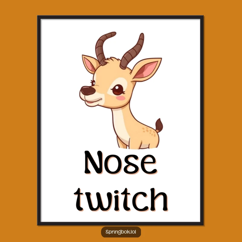 Funny Antelope Art Poster: Curious Nose Wiggle, Cool Funny Gift
